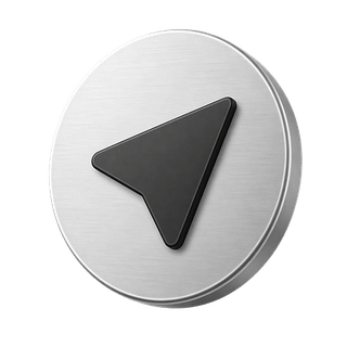 Decorative element with a 3D send arrow icon on the contact us page